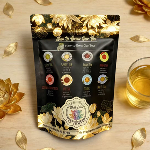 Sacs d'emballage alimentaire personnalisés, résistants à l'humidité, refermables, avec fenêtre, pour thé. - Product Image 1