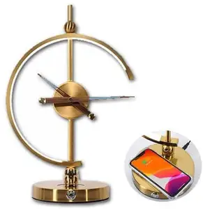 売れ筋2023ホームソース時計ランプ北欧モダンミニマリスト時計ランプワイヤレス充電ランプ時計最高の贈り物