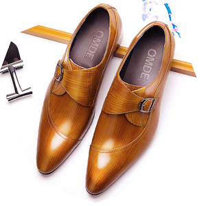 Chaussures Oxford pour hommes britanniques en cuir véritable imperméable, à bout fermé, faites à la main, pour mariage, formelles, décontractées, antidérapantes, avec boucles et sangles - Product Image 1