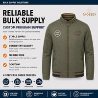 Veste de travail réversible personnalisée pour homme, 100 % coton, col montant, fermeture éclair, bordure côtelée, logo OEM, vente en gros, usine