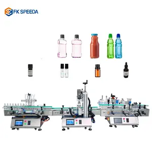 Máquina automática de enchimento de garrafas de água, tampas e etiquetas, máquina de enchimento de garrafas de água FK-SPEEDA para mesa, enchimento de líquidos