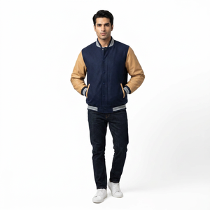 Vestes de moto amples et tendance pour hommes OEM, veste de baseball varsity de haute qualité avec logo Mickey pour hommes, veste d'hiver - Product Image 1