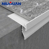 NIUYUAN Garniture de carrelage de bord de balcon en aluminium avec trous de sudation, angle d'égouttement de balcon, profils d'égouttement pour balcon et terrasses