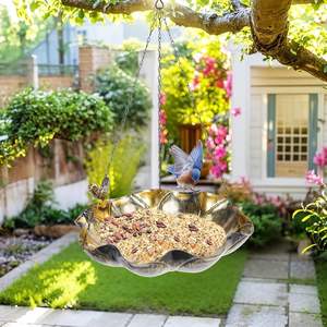 Bebedero para Pájaros Colgante para Exteriores, Ecológico, de Metal Dorado, Decoración para Jardín y Patio, para Observación de Aves - Product Image 4