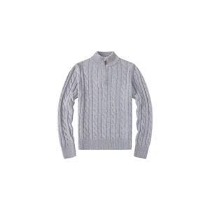 Suéter de cuello alto informal con logotipo personalizado OEM y ODM, jersey de manga larga con cremallera y giros de masa frita, éxito de ventas - Product Image 3