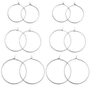 Strutture per Orecchini a Cerchio in Acciaio Inossidabile con Placcatura PVD <span class=keywords><strong>Oro</strong></span> 18K per Creazione di Gioielli Fai-da-Te | Componenti per Orecchini a Cerchio Aperti | Forniture per Bigiotteria all'Ingrosso - Product Image 5