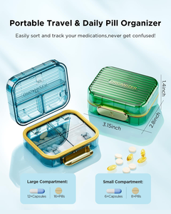Nouvelle boîte à pilules portable à 7 compartiments, boîte de rangement pour médicaments, sans BPA, sans danger pour les aliments, empilable, pratique, organisateur pour pharmacie et maison - Product Image 2