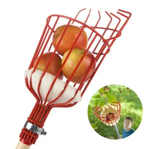 Orchard Twist-On Pemetik Buah Alat Pemetik Pohon Pemanen Kepala Keranjang Penangkap Apel dengan Bantal Busa untuk Mencegah Memar