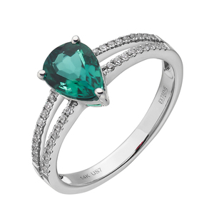 Anello estremo 9Kt/10Kt/14Kt/18Kt in oro massiccio a doppia fila di pere anello <span class=keywords><strong>Rudy</strong></span> e smeraldo anelli di nozze con diamanti rubino gioielli raffinati - Product Image 1