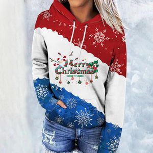 Sweats à capuche de Noël drôles pour les femmes Cute Gnomes Santa Print Pullovers Women's Basic Full Sleeve Sweaters - Product Image 1