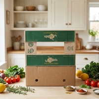 Cajas de Cartón Corrugado Reciclables Ecológicas de Grado Alimenticio con Logotipo Personalizado, Asa para Transporte de Frutas, Empaque para Snacks