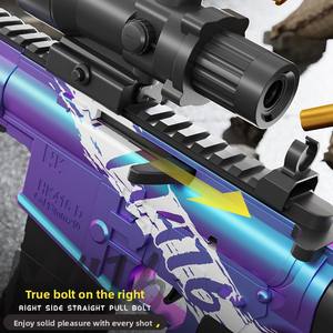 Simulación de <span class=keywords><strong>Rifle</strong></span> de asalto de acción de perno Manual M416 para pistola de juguete, <span class=keywords><strong>Rifle</strong></span> ametrallador de expulsión de bala suave para niños para jugar - Product Image 4