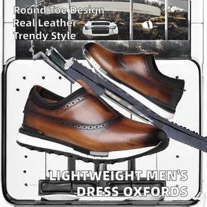 Men's Casual Lace-up Oxford <b>Shoes</b> Lightweight Fashion Wholesale for Wedding Business Office & Party PU Insole for Winter Autumn - Product Image 2