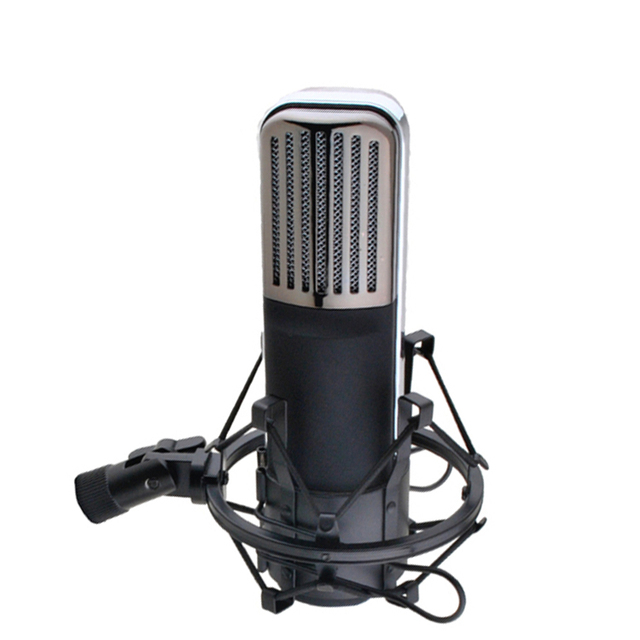Factory OEM High Sensitive Cardioid Condenser Microphone-Shockproof Noise Cancelling Built-in Battery Wired XLR+3.5mm Plug Metal
