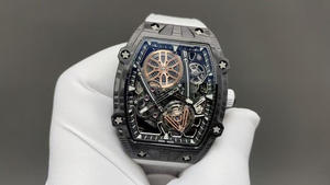 Reloj Mecánico Automático de Moda, con Correa de Goma, Estilo Hip Hop Deportivo de Lujo, Ultrafino de 7.8mm, Rectangular, de Fibra de Carbono de Alta Calidad - Product Image 3