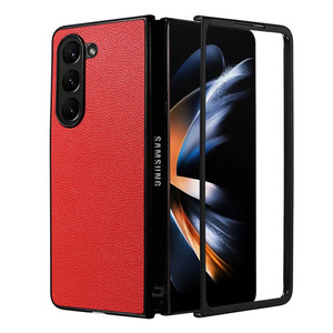 Estuche rígido de plástico con patrón de Lichee Delgado, funda protectora de cuero anticaída antichoque para <span class=keywords><strong>Samsung</strong></span> Galaxy Z Fold 6 - Product Image 5