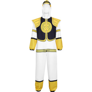Costume da Guerriero Bianco <span class=keywords><strong>Power</strong></span> Rangers, Tuta con Cappuccio per Uomo, Costume di Halloween - Product Image 1