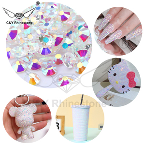 Strass en verre cristal AB de luxe CY Y3, non thermocollants, en vrac, pour la décoration des ongles, des sacs, des vêtements, des dents et des loisirs créatifs - Product Image 2