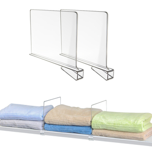 2-mảnh Acrylic kệ với Brochure chủ tách Tủ lưu trữ tổ chức kho nhựa Divider cho tủ quần áo - Product Image 1