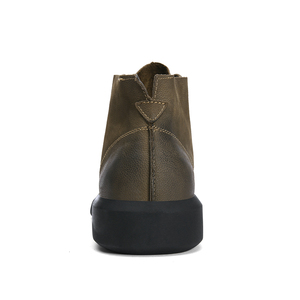 Wholesale Original Men's High-<b>Top</b> Trendy Beige Work Boots PU Upper <b>PVC</b>/Rubber Outsole Tendon Bottom Wear-Resistant Safety Shoes - Product Image 4