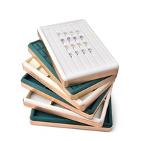 DOC nouveauté bijoux présentoir plateaux avec microfibre métal anneau collier boucle d'oreille support organisateur