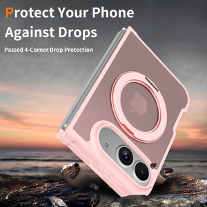 Étui pour <span class=keywords><strong>iPhone</strong></span> 18 Fold, toucher doux et soyeux, rose, magnétique, pour femmes, avec protection à 360° °   Support rotatif personnalisé avec logo - Product Image 4