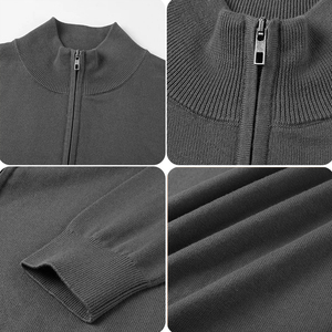 Custom OEM ODM GOTS Cotton Full Sleeve <b>Cardigan</b> <b>Sweater</b> Coat Knit <b>Sweater</b> Winter Men Zipper <b>Sweater</b> Light Brown - Product Image 4