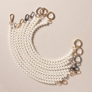 โซ่ไข่มุกสีแดงสด 8 มม. ลูกปัดเงาสูง ลวดเหล็ก DIY สำหรับกระเป๋าสะพายข้าง - Product Image 3