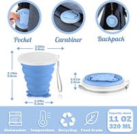 Gobelet pliable en silicone de qualité alimentaire, résistant aux hautes températures, léger, facile à transporter, simplicité moderne, fabriqué par Source Manufacturers.