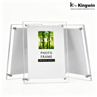 Cadre photo magnétique double face en plastique acrylique transparent, étanche, personnalisé, 4x6, 5x7, 6x9, 2x6, design flottant, vente en gros, approvisionnement en vrac
