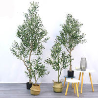 Arbre d'olivier artificiel QiYing Victory personnalisé en pot, 16,5 pouces de haut, plantes d'olivier artificielles écologiques, imperméables, pour Noël et mariage