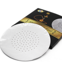 Feuilles de papier d'aluminium pour chicha LYFOIL, 140 mm, argentées, pré-coupées, forme ronde, pour utilisation avec chicha.