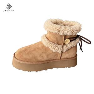 Promotion Hiver 2026 : <span class=keywords><strong>Bottes</strong></span> <span class=keywords><strong>de</strong></span> <span class=keywords><strong>neige</strong></span> pour <span class=keywords><strong>femme</strong></span> en peau <span class=keywords><strong>de</strong></span> mouton, à enfiler, design nouveau, chaudes, doublées en fourrure, à semelle épaisse, mi-mollet, mode, haute qualité - Product Image 1