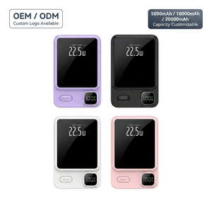 <span class=keywords><strong>Mini</strong></span> chargeur portable 22,5 W à charge rapide compatible avec les batteries 5000 mAh et 10000 mAh, affichage LED fin, chargeur sans fil magnétique - Product Image 2