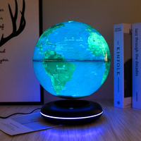 HCNT 8 pouces lumière LED flottante carte du monde Globe lampe magnétique lévitation mode décoration de la maison pour salon alimentation enfichable