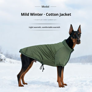 Veste d'hiver rembourrée en coton écologique personnalisable en gros pour grands chiens Vêtements pour animaux de compagnie - Product Image 5