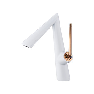 Jboyun Art V Shaped Basin Faucet White Single Handle Ceramic Valve Core <b>Deck</b> Mounted - Product Image 5