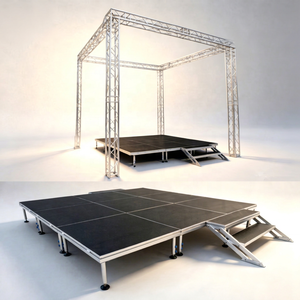 Plataforma de Escenario de Altura Ajustable, Plataforma Cuadrada de 1mx1m para Eventos - Product Image 1