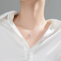 Collier pendentif en argent sterling 925 avec cristal rond délicat en forme de croissant de lune pour femmes