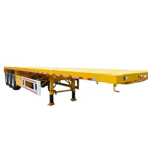 Flatbed Trailer 3 Axles 20ft 40ft Container Frame Flat Bed Semi Trailer