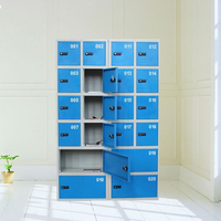 Armoire de rangement électronique en acier pour téléphones portables avec compartiment de chargement USB, structure assemblée