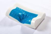 200TC tissu de fibre de refroidissement d'oreiller de forme de vague de gel de mousse de mémoire de compte de fil pour le soutien de cou et la literie cervicale de sommeil