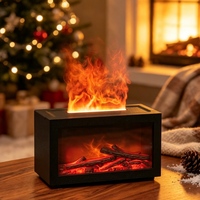 Diffuseur d'arômes pour cheminée et feu de camp, cadeau de Noël, 140 ml, USB, flamme réaliste, diffuseur de parfum avec certification CE FCC RoHS
