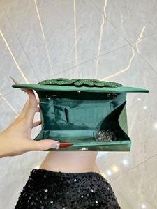 New Style Celebrity Vintage Evening Bag Simple Personalized Fashion Rhinestone <b>Clutch</b> Bag High-end Light Polyester Tanjing - Product Image 3