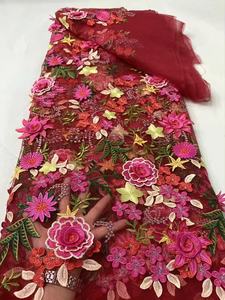 Kdp272 Phi ren 2025 cưới 3D hoa thêu vải sang trọng sequin đính cườm ren vải - Product Image 5