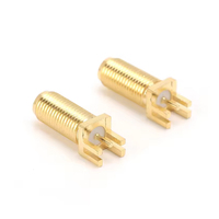 Conector macho hembra SMA recto de montaje en PCB, conectores coaxiales RF para PCB,