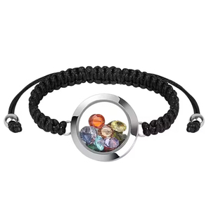 <span class=keywords><strong>Pulsera</strong></span> de ceniza con medallón de memoria viva para mujer, medallón de tornillo giratorio de acero inoxidable, abalorio flotante con urna de cordón ajustable - Product Image 6