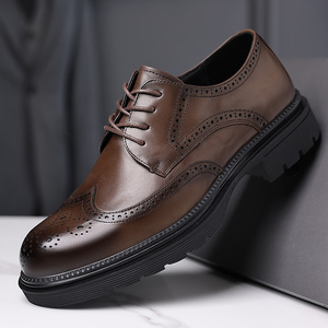 Chaussures Richelieu en Cuir pour Hommes – Style Britannique Premium pour Affaires, Semelle Épaisse, Cuir Pleine Fleur - Product Image 5