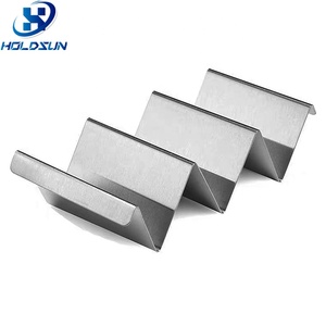 Soporte para Tacos de Pollo de Acero Inoxidable de Doble Cara, Resistente al Calor, Ecológico, Seguro para Alimentos, con Logotipo Personalizado, para <span class=keywords><strong>3</strong></span> Tacos - Product Image 1