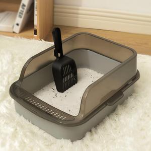 Arenero grande semicerrado para gatos <span class=keywords><strong>con</strong></span> diseño antisalpicaduras, pedal <span class=keywords><strong>de</strong></span> retención <span class=keywords><strong>de</strong></span> <span class=keywords><strong>arena</strong></span> y valla alta - Product Image 2